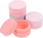 KOCKSHION 4pcs Silicone Travel Jar Portable Pill Organizer Cosmetic Containers for Makeup Cream and Medicine Storage Lightweight Easy to Clean Multi-color Options Grey Watermelon