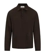 Long sleeve polo shirt L,M Espresso mélange