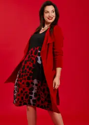 [TS] Taking Shape Animal Instinct Natural Tulip Dress Size 26 in RED Ombre Print, Viscose - Plus Size Women's Clothing Red Ombre Print