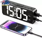 Digital Alarm Clock, 6.3" LED, DST, Snooze, 4 Brightness, Date, Temperature