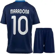 Hawkara Vintage #10 Home Diego Legend Children's Jersey with Short, Football Jersey Set, Nostalgia, Youth Sizes Navy