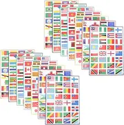 Kisangel 2 Sets Self Adhesive Face Stickers World Flag Stickers for Football Matches and Removable for Sporting Events National Flag Decals
