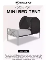 Privacy Pop Mini Bed Tent Black. Shipped with USPS Priority Mail.