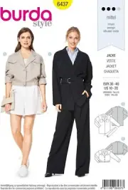 Burda Sewing Pattern 6437 Shirt Blouse Blazer Misses Size 10-20