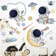 Astronaut Wall Stickers, Planet Space Walk Spaceship DIY Art Vinyl Removable Mur