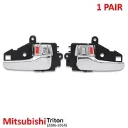Pair Inner Handle Interior Door Chrome For Mitsubishi Triton L200 2006 - 2014