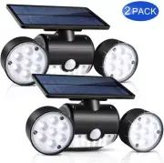2Solar Lights Motion Sensor Solar Wall Lights Dual Head Spotlight Waterproof360°