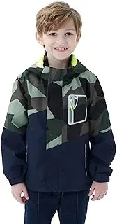 [MGEOY] Boys Girls Rain Jackets Lightweight Waterproof Hooded Raincoats Windbreakers for Kids