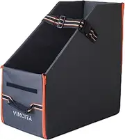[Vincita] Keeper Brompton Box,Folding Bike Storage Solution,Keep The Bike Vertical In The Car Trunk To Save Space And Avoid Damange,Integrated Cover Included (Grey With Orange Zipper)