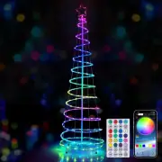 Lighted Spiral Christmas Tree 6FT with Star Topper APP & Remote Control USB P...