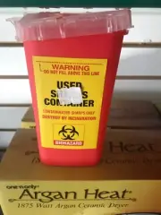 1 Quart Red BD Phlebotomy Sharps Container Small Open Top 305635