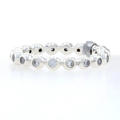 NEW Authentic Pandora Eternity Ring Silver Clear CZ 50 5 191032CZ Band