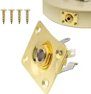 Electric Guitar Jack Plate with Screws, Guitar Bass Plug Parts Output Jack Socket Replacement, Gold