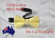 Boy Kids Baby Cotton Baby Yellow Grey Bow Tie Bowtie Party Wedding 1-6 Years Old