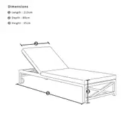Kansas Outdoor Aluminium Sun Lounge on Wheels in Charcoal - Outdoor Sun Lounges