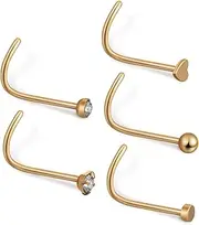 [TEMPNAP] Stylish Nose Jewelry Set 5pcs Steel Nose Studs Comfortable and Secure Fit Suitable for Daily and Special Events