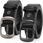 [JASGOOD] 2 Packs Women Leather Belts for Jeans Fashion Leather Ladies Waist Belt