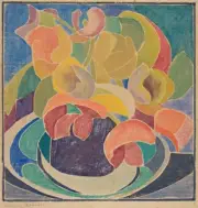 Tulips [woodcut] : Blanche Lazzell : 1920 American Modernist Art Print to Frame