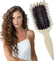 Curly Hair Brush, 2024 Newest Boar Bristle Detangling Brush for Styling, Less Pulling, Soft Curl Hair Brush for Combing Detangling Brush for Men Women Girls (Beige)