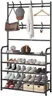 Coat Shoe Rack, Hall Tree with Shoe Rack, 5-Tier Entryway Shoe Shelf Storage Org
