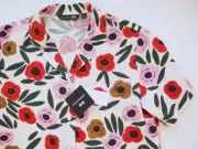 Sold out Sold Tagged Uniqlo × Marimekko Linen Blend Open Collar Shirt M Pink