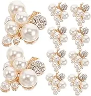 FRCOLOR 10pcs Faux Pearl Rhinestone Embellishments for DIY Bridal Hair Accessories Flatback Charms for Crafts Lightweight Decorative Supplies with Versatile Designs