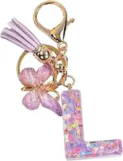 [ａ aternee] Initial Letter Keychain for Women Alphabet Keychains Cute Butterfly Key chain Backpack Keyring