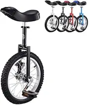 16" Kid's Beginner Trainer Unicycle, Height Adjustable Skidproof Butyl Mountain Tire Balance Cycling Exercise Bike Bicycle, Load-Bearing 150Kg (Color : White) Durable TDF