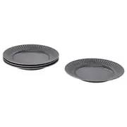 STRIMMIG plate, stoneware grey, 27 cm
