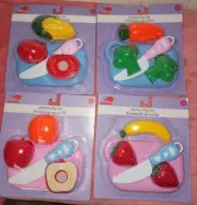 just Pretending Cut Vegetables Fruit Kitchen Toy Child Stocking Stuffers 4 set