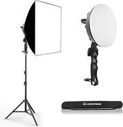 LimoStudio [1,000W Bright LED] 20 x 28 inch (W x H) Medium Softbox with 3,000 Lumen / 144 LED Bulb Head with Hand-held Grip Light Control, 50W Bulb, 5500K, 95 > CRI, Heavy Duty Stand, AGG3447