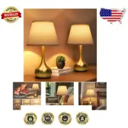 Compact Touch Control Dimmable Lamps - 2-Pack Farmhouse Style for Small Spaces