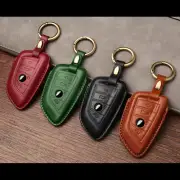 Handmade Genuine Leather Craft Car Key Fob Case Cover Fore BMW Keychains bag