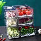 Fridge Food Storage Container with Drain Tray Durable for Food Egg Meat Storage