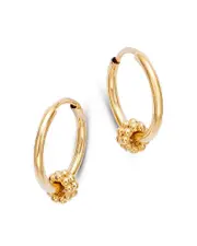 Moon & Meadow 14K Yellow Gold Beaded Small Endless Hoop Earrings