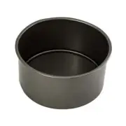 Bakemaster Loose Base Carbon Steel 18cm Round Deep Cake Pan Oven Baking Tin Grey