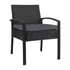 Outdoor Black Bistro Wicker Chair