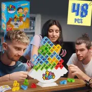 48pcs Tetra Tower Fun Balance Stacking Building Blocks Board Game for Kids Adult
