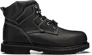 [Golden Fox] 6" Insulated Steel Toe Work Boots for Men | Oil Acid Resistant Waterproof Industrial & Construction Safety Shoes | Black Leather Comfort Outsole