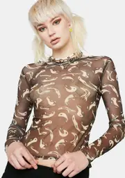 [Daisy Street] Amelia Long Sleeve Mesh Crop Top