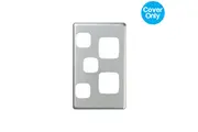 HPM Excel Vertical Double Powerpoint Extra Switch Matt Silver Metal Cover
