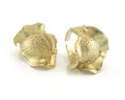 Flower Adjustable Ring Raw brass (18mm 8US inner size) 2828