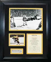 Framed Bobby Orr Hall of Fame Facsimile Laser Engraved Signature Auto Boston Bruins 11"x14" Hockey Photo Sig Collage