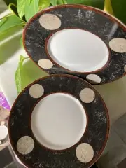 Sasaki Pompell 11 Saucers Design By Loretta Argo Inglaze Decoration Japan