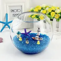 在飛比找樂天市場購物網優惠-加厚 圓形玻璃金魚缸 烏龜缸 水培器皿 圓球花瓶 創意桌面小