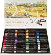 LIGHTWISH Professional Oil Pastels, 48 Vibrant Colors Plus 4 White, Set of 52, Creamy and Pigmented Artist Soft Oil Pastels for Blending, Layering & Shading