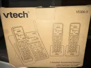 VTech VS306-3 DECT 6.0 3 Handsets Cordless Home Phone with Bluetooth Answering