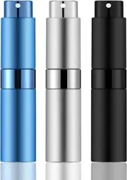 8ML Mini Atomizer Perfume Travel (Matte Black&Silver&Blue) Refillable Bottle Por
