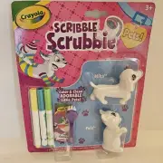 Crayola Scribble Scrubbie Pets Set w/Markers and Scrub Brush Fefe & Mika