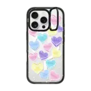 iPhone 16 Pro Impact Ring Stand Case MagSafe Compatible Pastel heart candy